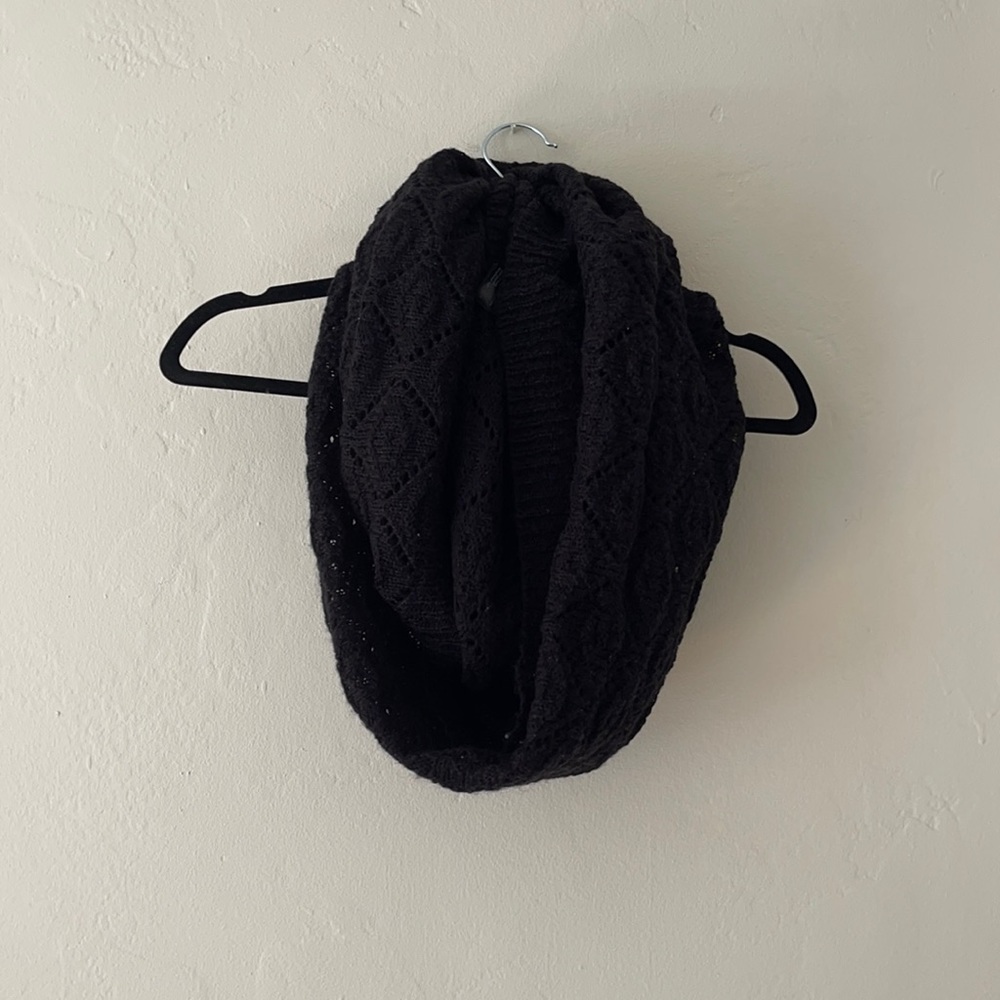 Black knitted circle scarf